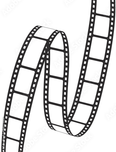 A detailed illustration of a film strip with perforations on the sides isolated on white background, Vector, illustration