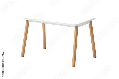 Wallpaper Mural Compact Laptop Desk Clean White Tabletop Light Wood Legs Modern Scandinavian Style Studio Isolated Torontodigital.ca