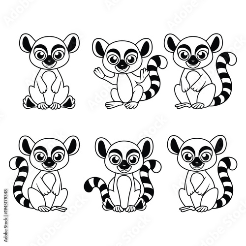 A collection of eight black and white butterfly illustrations arranged in a grid pattern isolated on white background, Vector, illustration