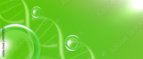 Hyaluronic acid and Niacinamide hair and skin solutions ad, green collagen serum drop with cosmetic advertising background ready to use, illustration vector.