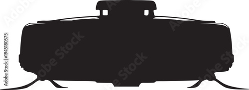 Silhouette of a futuristic autonomous vacuum robot with a sleek design