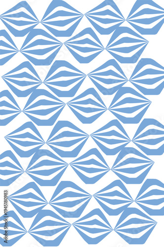 Geometric Whispers: An eye-catching pattern composed of alternating blue and white, geometric shapes. This design is simple, modern, and suitable for a variety of creative applications.