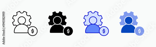 User Icon Sheet Multiple Style Collection Isolated Vector