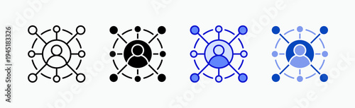 Network Icon Sheet Multiple Style Collection Isolated Vector