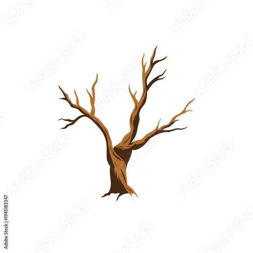 Illustration of a Drought Tree  World Day to Combat Deforestation and Drought