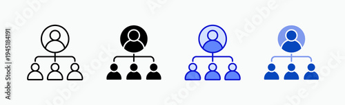 Manager Icon Sheet Multiple Style Collection Isolated Vector