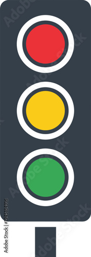 Traffic light vector illustration with red yellow and green lamps