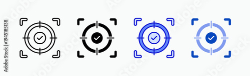 Focus Icon Sheet Multiple Style Collection Isolated Vector