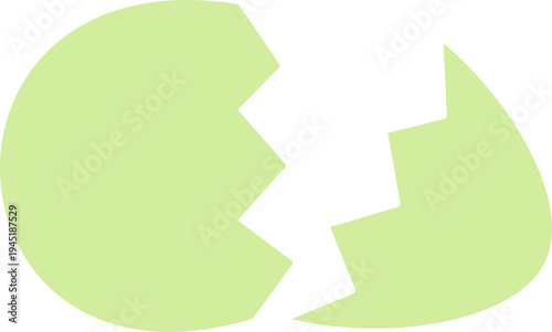 Broken Easter egg shell Silhouette vector illustration with two split halves.
Simple broken eggshell Silhouette for Easter design elements.
Transparent background. svg.