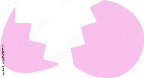 Broken Easter egg shell Silhouette vector illustration with two split halves.
Simple broken eggshell Silhouette for Easter design elements.
Transparent background. svg.