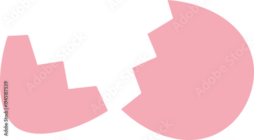 Broken Easter egg shell Silhouette vector illustration with two split halves.
Simple broken eggshell Silhouette for Easter design elements.
Transparent background. svg.