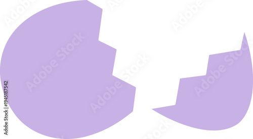 Broken Easter egg shell Silhouette vector illustration with two split halves.
Simple broken eggshell Silhouette for Easter design elements.
Transparent background. svg.