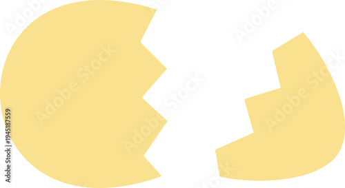 Broken Easter egg shell Silhouette vector illustration with two split halves.
Simple broken eggshell Silhouette for Easter design elements.
Transparent background. svg.