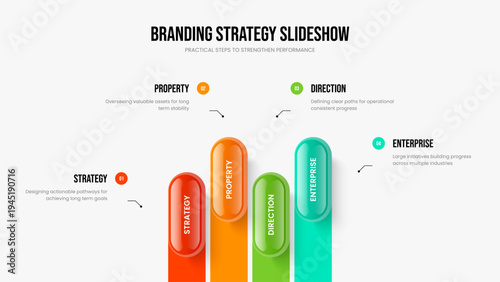 Investor Report 4 Option Infographic Slide Template. Project Overview Four Element Diagram Slideshow Design. Corporate Analysis Frame Layout Vector Illustration.