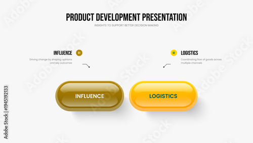 Corporate Review Two Option Infographic Presentation Layout. Modern Briefing Frame Design Vector Illustration. Professional Visualization 2 Element Diagram Slide Template.