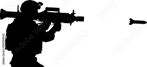 Soldier Firing Modern Assault Rifle