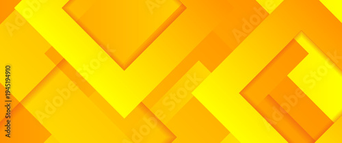A vibrant orange and yellow abstract vector background featuring dynamic overlapping diamond shapes. This bright, geometric design uses subtle shadows and gradients for a modern 3D effect.