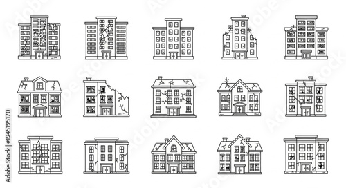 Architectural Variety - A Collection of Building Illustrations in Black and White.