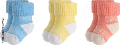 three pairs of tooth brushes isolated