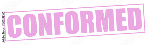 Obraz na płótnie Pink conformed stamp on background in pastel colors flat lay for business approv