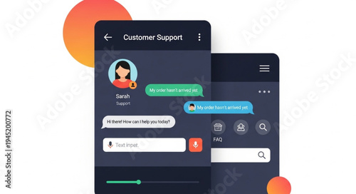 Mobile App UI Design for Customer Support Chat Interface.