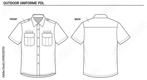 Outdoor Uniform Polo Shirt Design - Front and Back Views.