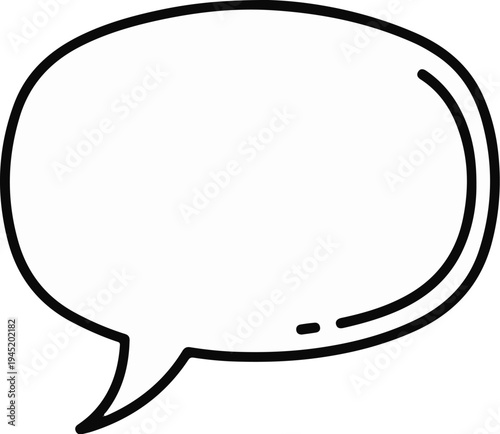 A simple black outline of an empty speech bubble with a tail