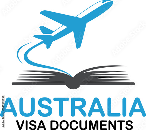 Travel passport and identity document vector icons featuring globe airplane and visa stamp symbols for international tourism and immigration services