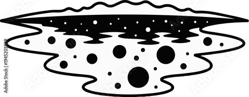 Abstract depiction of an explosion or chemical reaction with bubbles