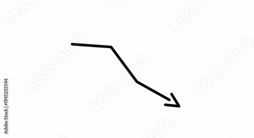 A thick black arrow bends downwards, pointing right