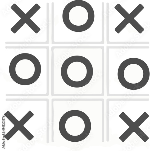 A tic-tac-toe game grid with Xs and Os