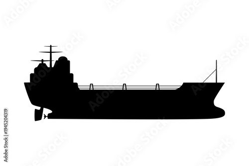 Oil Tanker Ship icon, for web and mobile app, isolated on a white background. Flat vector illustration
