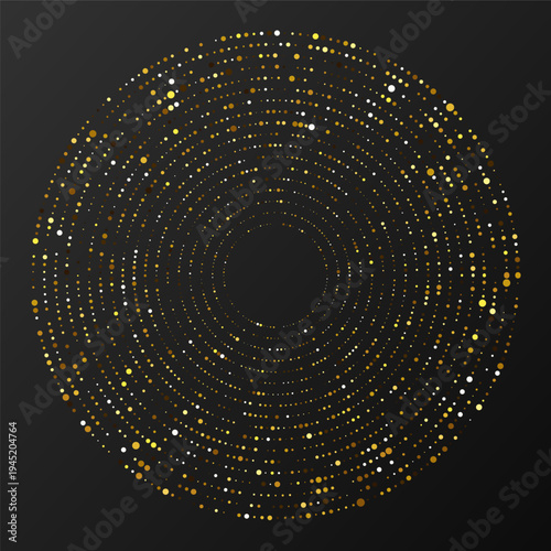 Abstract gold glowing halftone dotted background