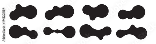 Set of abstract metaball shapes