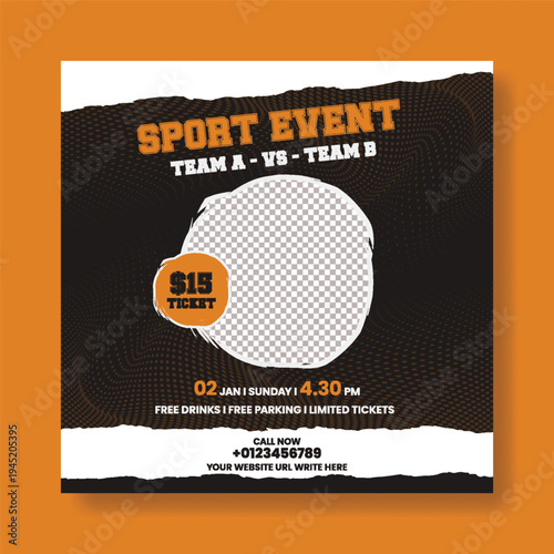 Soccer Football Tournament Social Media Post Template, Gym Fitness Workout Flyer Poster Design, Sports Event Invitation Banner, Championship Match Promotion Advertising, Modern Sports Marketing