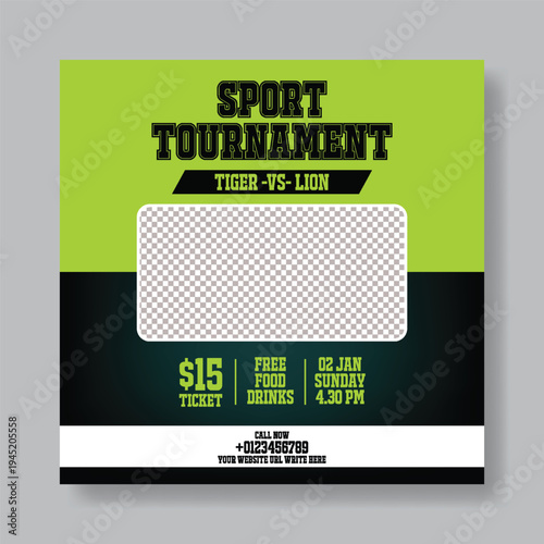 Sports Marketing Banner Template, Gym Fitness Workout Flyer Poster, Soccer Football Tournament Promotion, Championship Match Announcement Social Media Post, Editable Sports Event Invitation Design