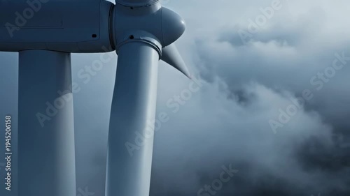 Wind turbine generating clean energy on a moody overcast day