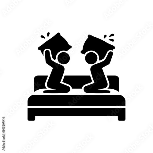Playful Bedtime Pillow Fight Icon