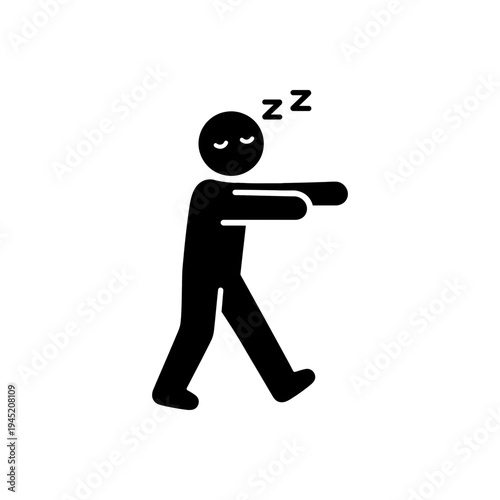 Unconscious Night Wanderer Somnambulism Icon