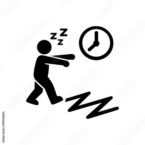 Midnight Dangerous Sleepwalking Hazard Icon