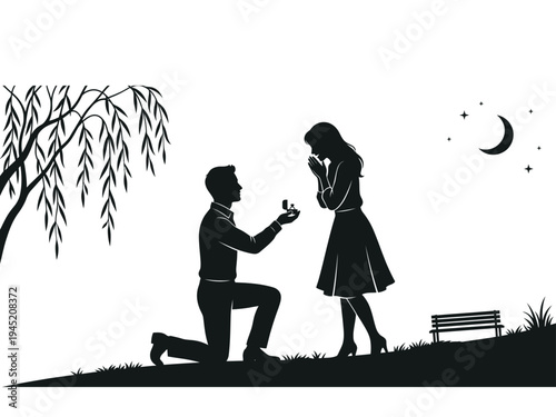 man proposing marriage with ring to woman