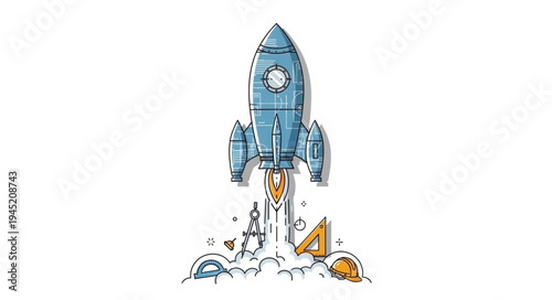 Rocket ship launching into 4k video ultra hd original content for commercial use in space.