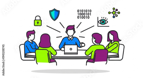 Business team discusses 4k video security online in ultra hd for commercial use.