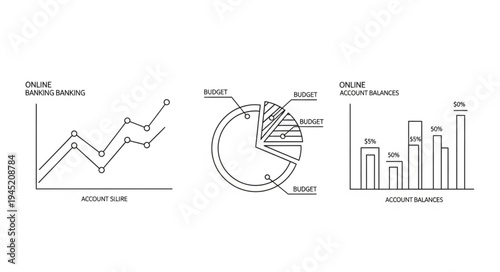 Diverse Business Data Visualizations - Line, Pie, and Bar Charts.