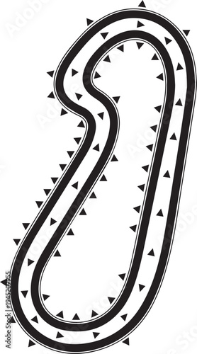 Race track silhouette vector illustration for sports and games