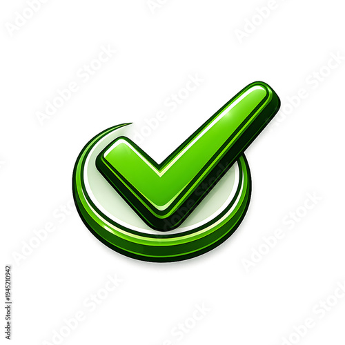 Green checkmark icon inside a circular outline symbolizing approval or confirmation
