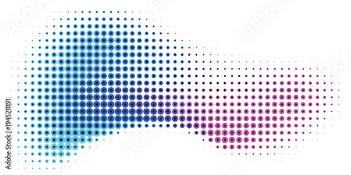 Abstract Halftone Dot Map of Dominican Republic.