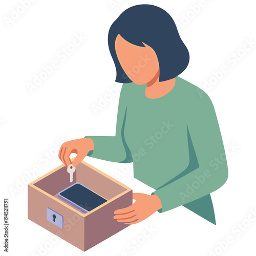 Woman opens box with key and finds safe inside her hands