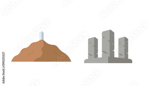 Jabal Arafat Hajj Sacred Mountain Icon. Hajj Ritual Landmark in Mecca Illustration