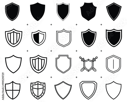 Shield Defense Icon set